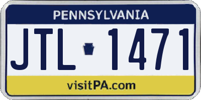 PA license plate JTL1471