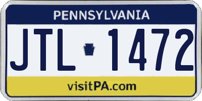 PA license plate JTL1472