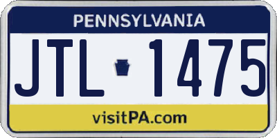 PA license plate JTL1475