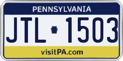 PA license plate JTL1503