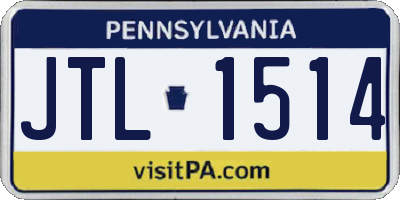 PA license plate JTL1514