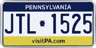 PA license plate JTL1525