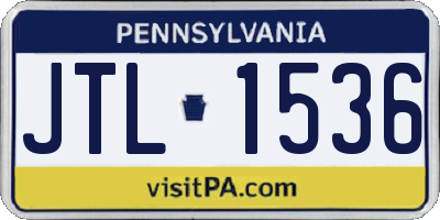 PA license plate JTL1536