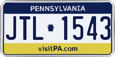 PA license plate JTL1543