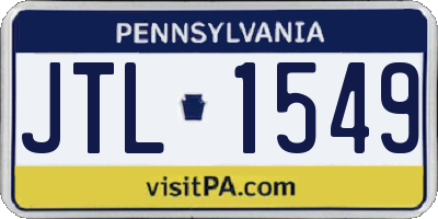 PA license plate JTL1549