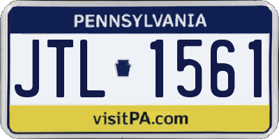 PA license plate JTL1561