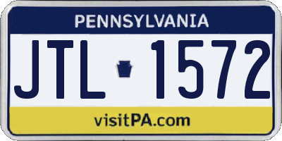 PA license plate JTL1572
