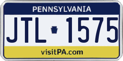 PA license plate JTL1575