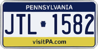 PA license plate JTL1582