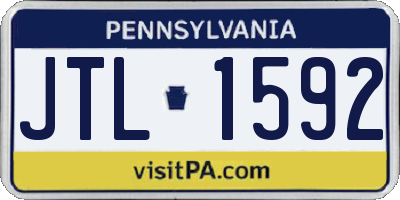 PA license plate JTL1592