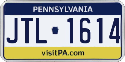 PA license plate JTL1614