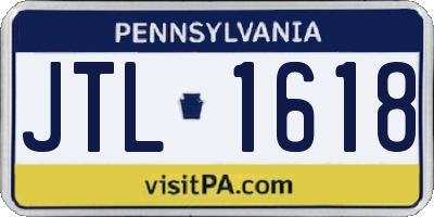 PA license plate JTL1618