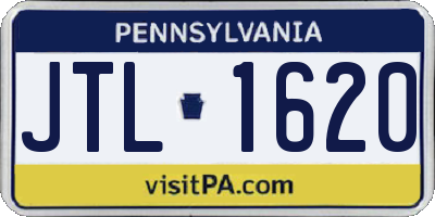 PA license plate JTL1620