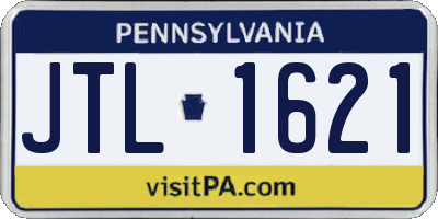 PA license plate JTL1621