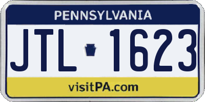 PA license plate JTL1623