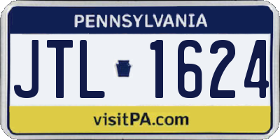 PA license plate JTL1624