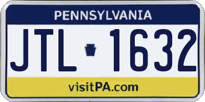PA license plate JTL1632