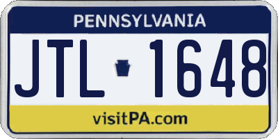 PA license plate JTL1648