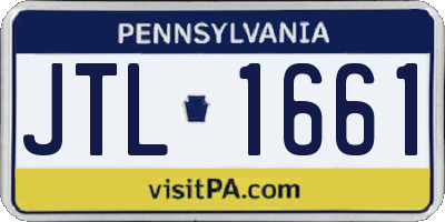 PA license plate JTL1661