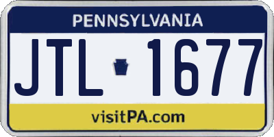 PA license plate JTL1677