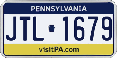 PA license plate JTL1679