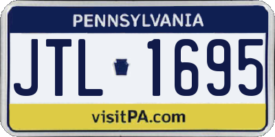 PA license plate JTL1695