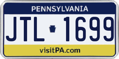 PA license plate JTL1699