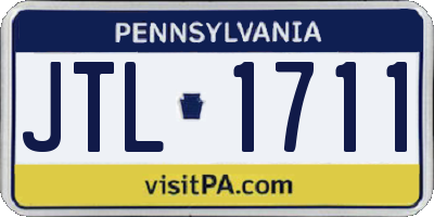 PA license plate JTL1711