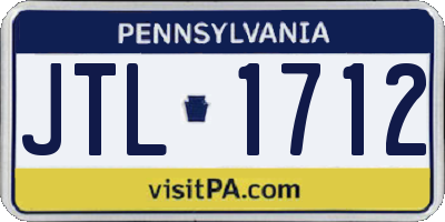 PA license plate JTL1712