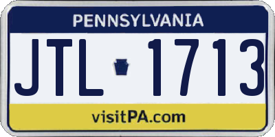 PA license plate JTL1713