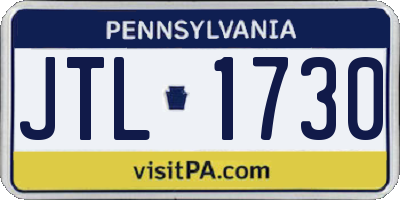 PA license plate JTL1730