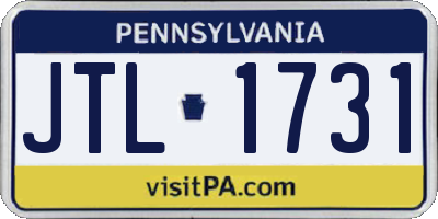 PA license plate JTL1731