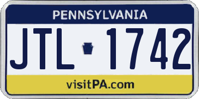PA license plate JTL1742