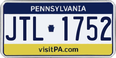 PA license plate JTL1752