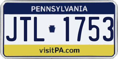 PA license plate JTL1753