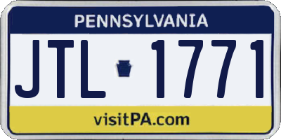 PA license plate JTL1771