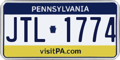 PA license plate JTL1774