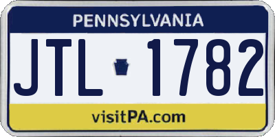 PA license plate JTL1782