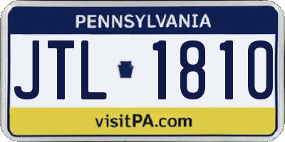 PA license plate JTL1810