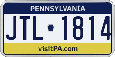 PA license plate JTL1814