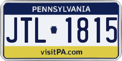 PA license plate JTL1815