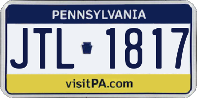 PA license plate JTL1817