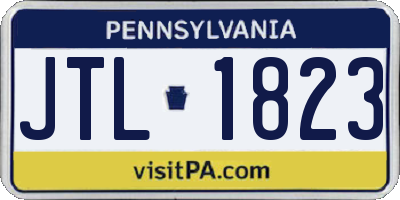 PA license plate JTL1823