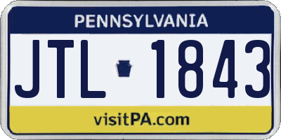 PA license plate JTL1843
