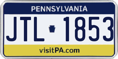 PA license plate JTL1853