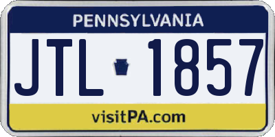 PA license plate JTL1857