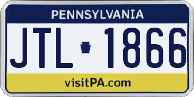 PA license plate JTL1866