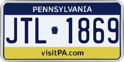 PA license plate JTL1869
