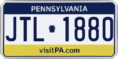 PA license plate JTL1880