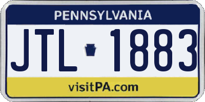 PA license plate JTL1883
